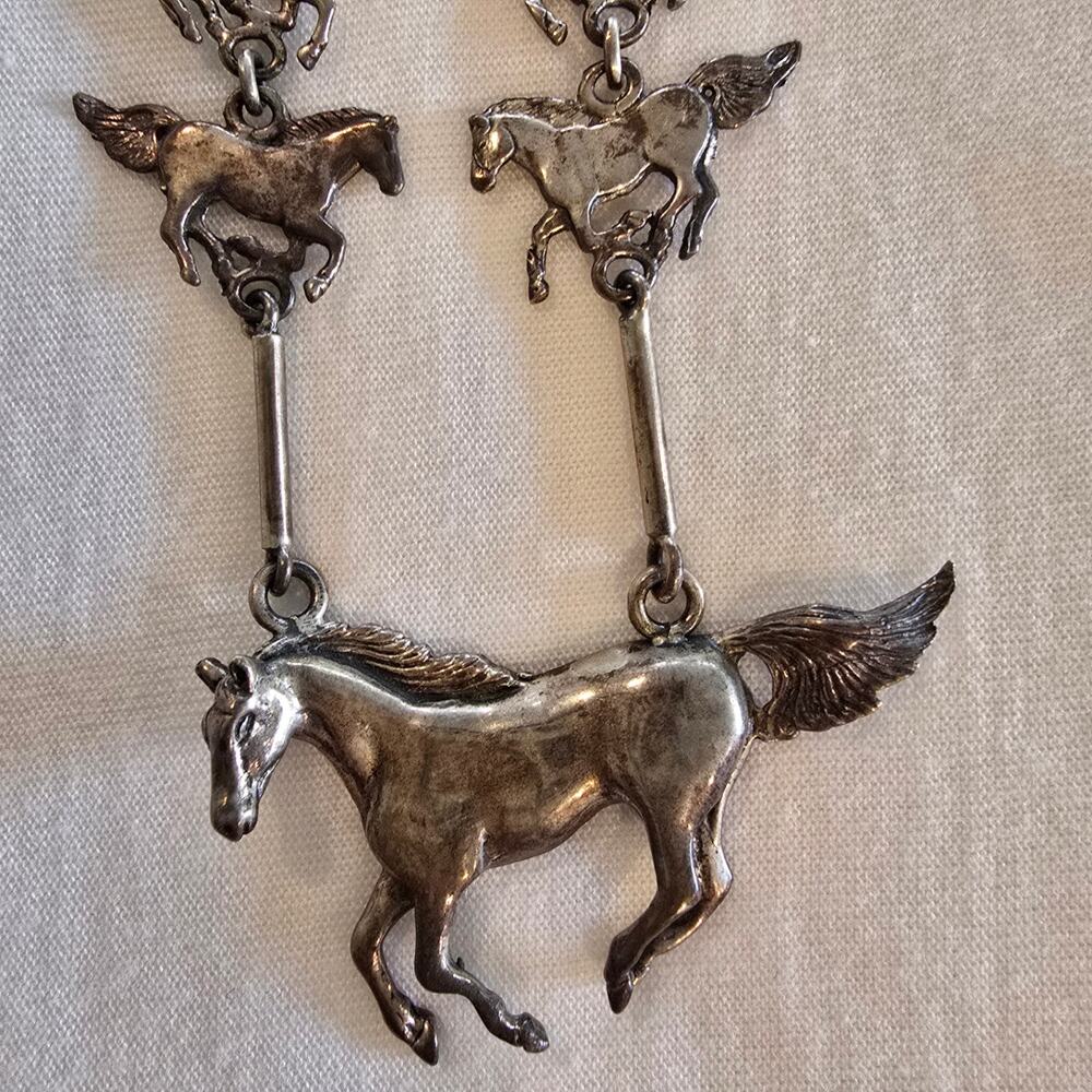 Vintage Glen & Irene Sandoval Wild Running Horse necklace925 - Picture 2 of 8